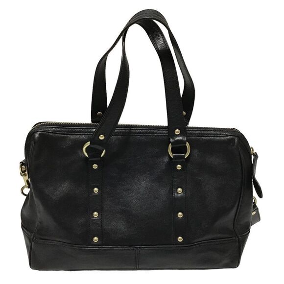 Coach Nancy Black Silver Studs Leather Shoulder Crossbody Bag - Picture 1 of 12